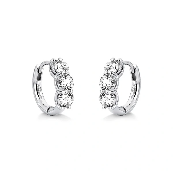 Brinco Moissanite Argolinha 4MM 1,8CT em Prata 925