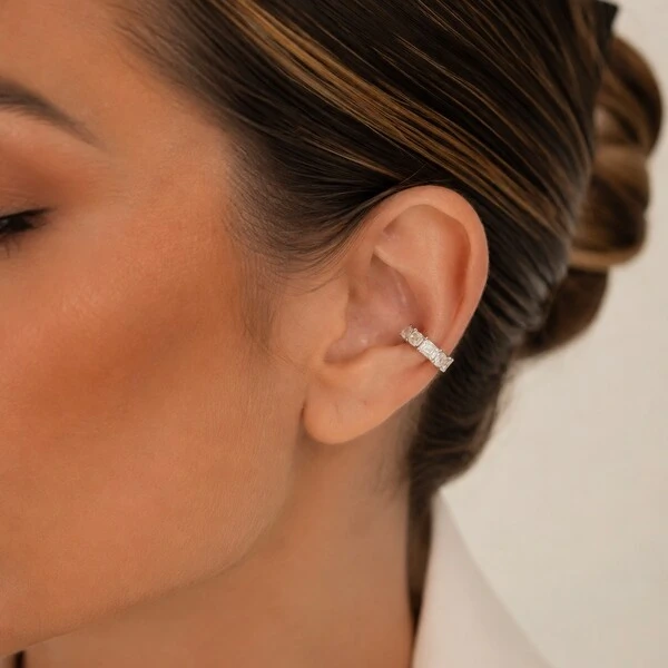 Piercing Fake Moissanite 1 CT em Prata 925 com Certificação GRA