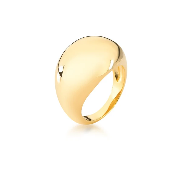 Anel Bojudo Liso em Dourado