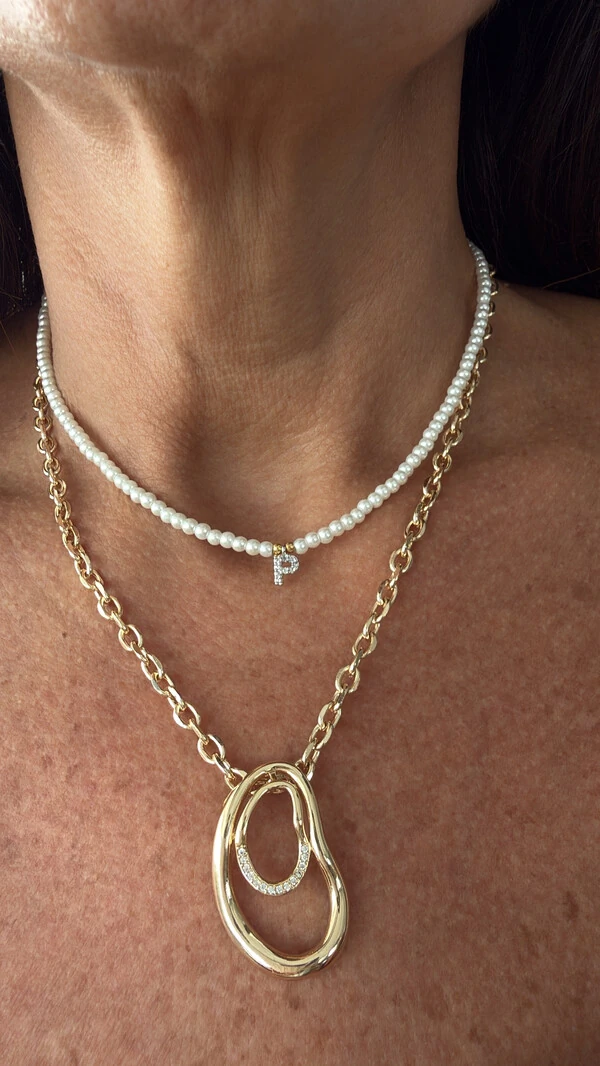 Colar Perolinhas com Letra