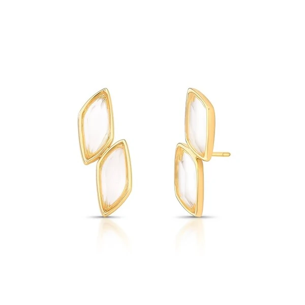 Brinco Earcuff 2 Druzitas em Dourado