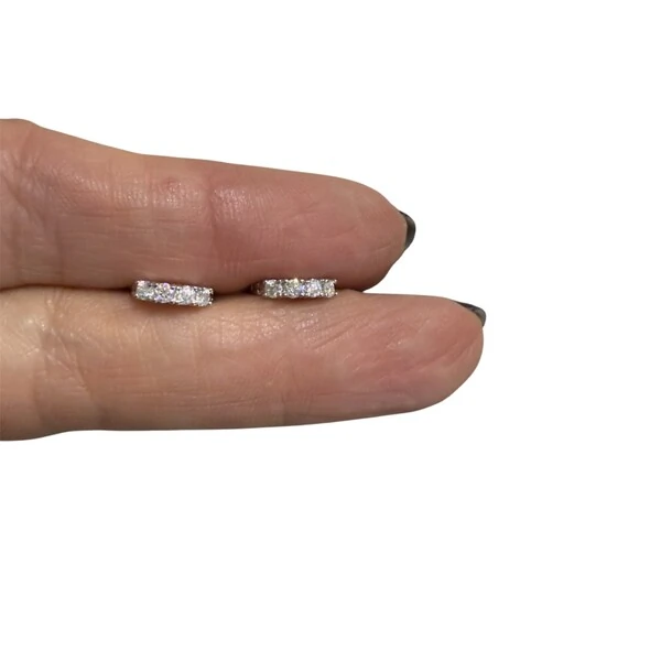 Brinco Argolinha Moissanite 2.1MM 0,28CT em Prata 925