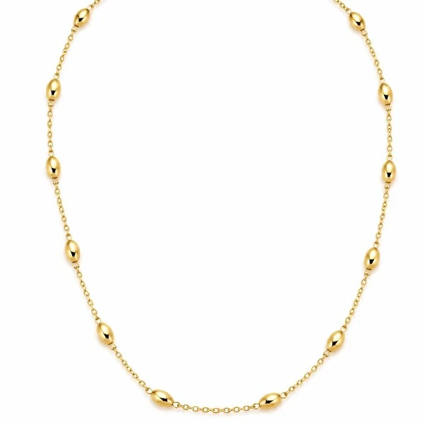 Colar Longo Feijão em Dourado
