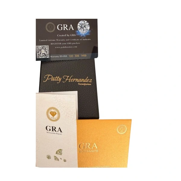 Brinco Moissanite Solitário 6 Garras 6,5MM 2CT Prata 925 com Banho de Ouro 18K