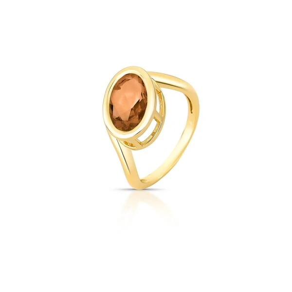 Anel Oval Garra Inglesa em Dourado