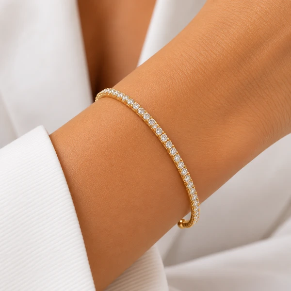 Bracelete Riviera em Dourado