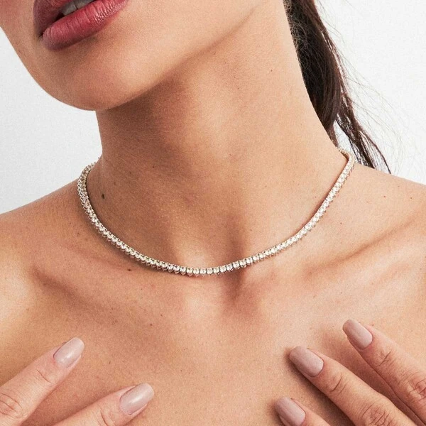 Colar Riviera 3 Pontas Citrino em Ródio