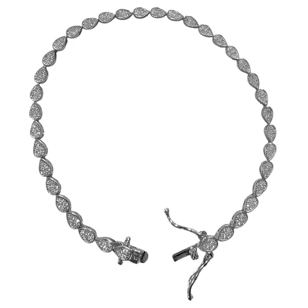 Pulseira Riviera Gota com Zircônias em Prata 925