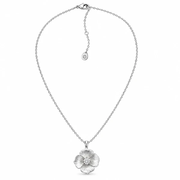 Colar com Rosinha Fosca em Rodio