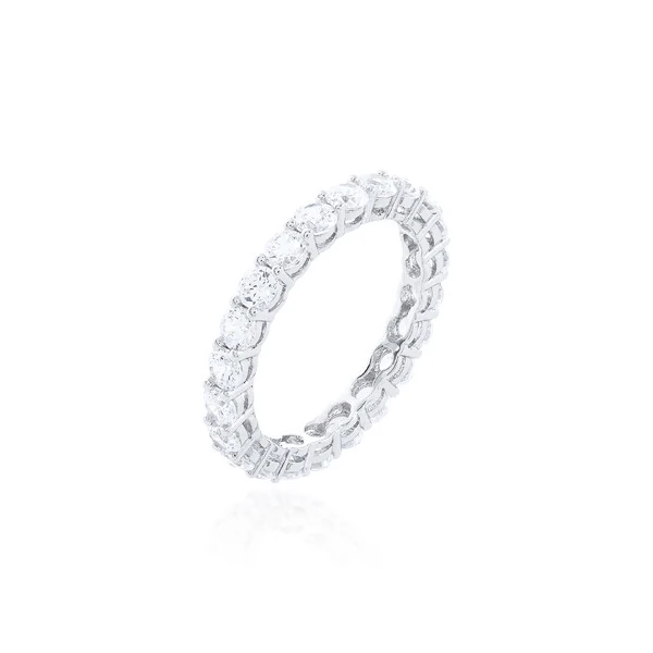 Aliança Inteira 4 Garras 3MM Zircônias em Prata 925