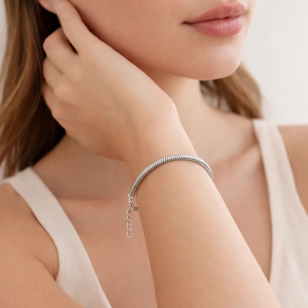 Pulseira Rabo de Rato em Ródio