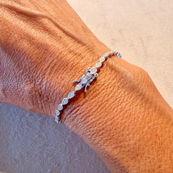 Pulseira Riviera Gota com Zircônias em Prata 925