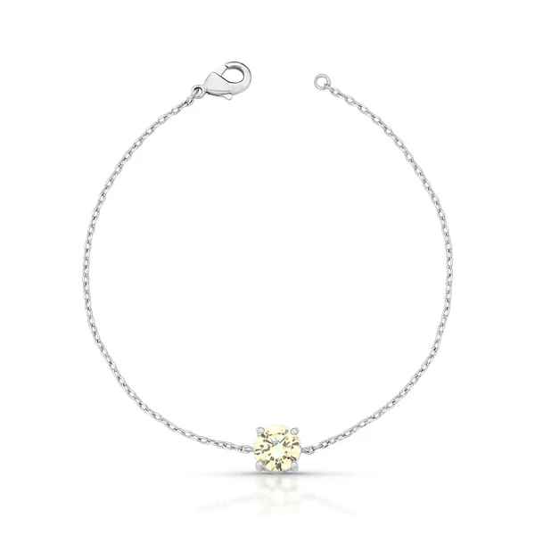 Pulseira Fina com Citrino 2CT 0,8MM em Ródio