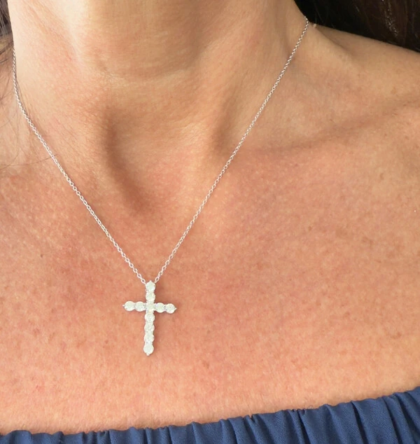Colar Cruz de Citrino em Prata 925