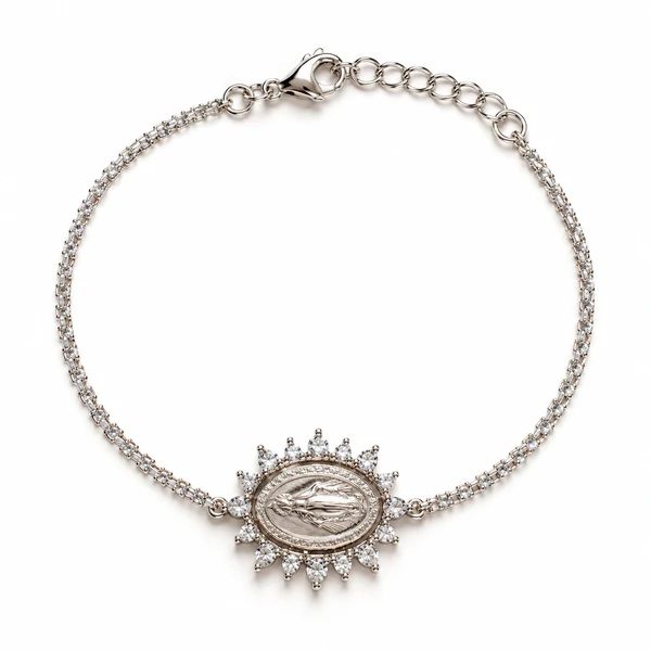 Pulseira N Sra Aparecida na Prata 925