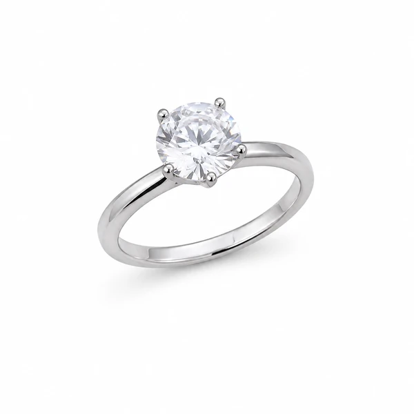 Anel Solitario 8MM 4 garras em Prata