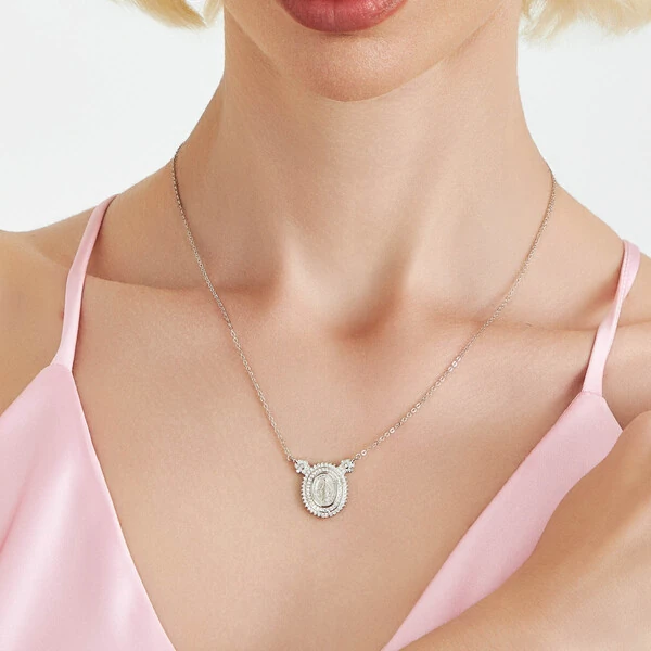 Colar Nossa Senhora Das Graças em Prata 925