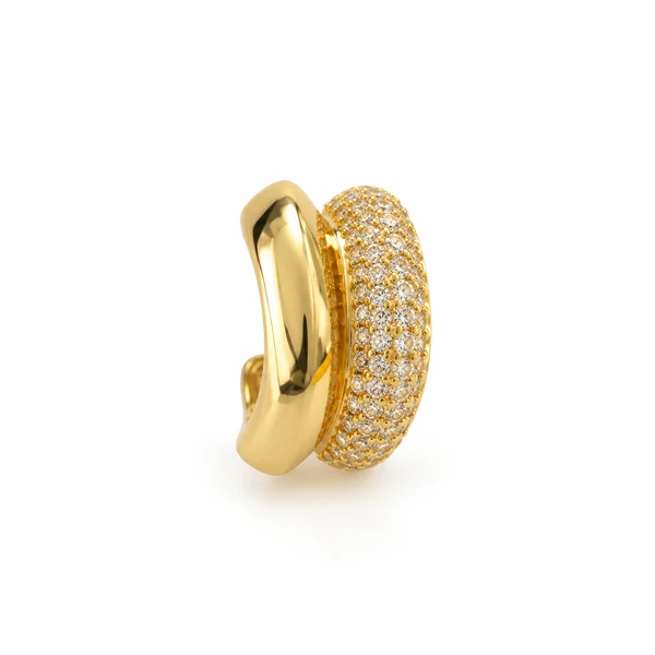 Piercing Fake Filete Largo Liso e Cravejado em Dourado