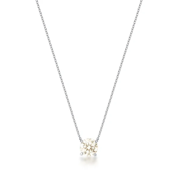 Colar Solitário Moissanite 8,0 mm 2ct em Prata 925