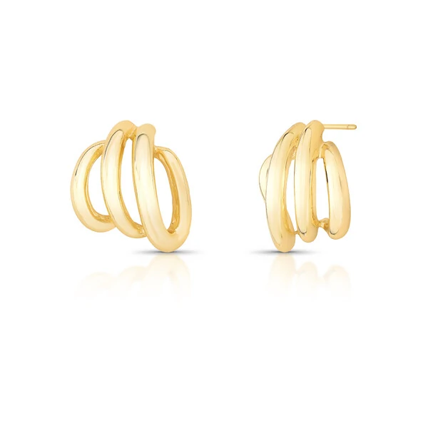 Brinco 4 Filetes Largos em Dourado