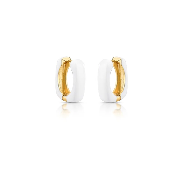 Brinco Argola Esmaltado com Dourado