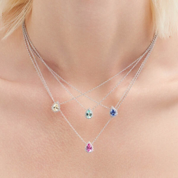 Colar Gota Princesa Paraiba Fusion em Prata 925