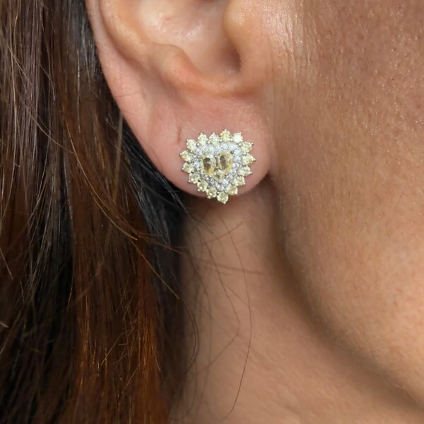 Brinco Coração Princesa em Prata 925