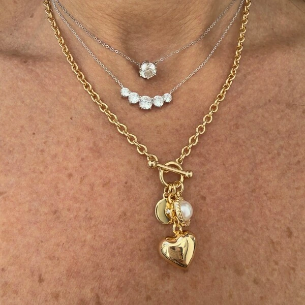 Colar com 5 Zircônias Redondas em Prata 925