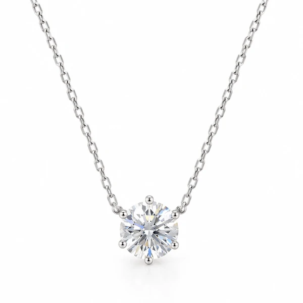 Colar Moissanite Solitário 2CT na Prata 925