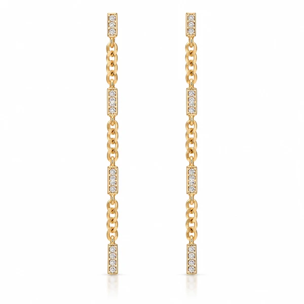 Brinco Grumet com Zircônias em Dourado