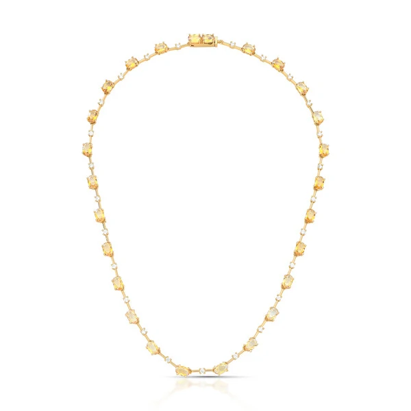 Riviera Faca Citrino e Zirconias em Dourado