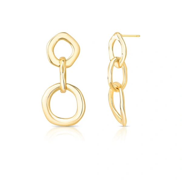 Brinco Argolas Amassadas em Dourado