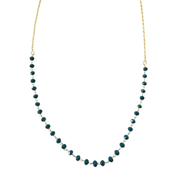 Colar Cristal Bolinhas em Dourado