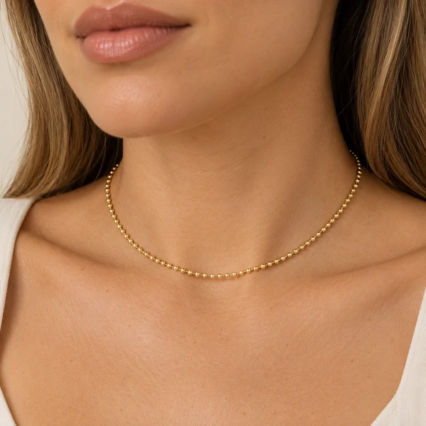 Choker Bolinha Dourada