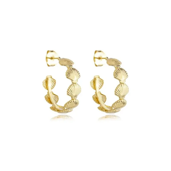 Brinco Argola Concha em Dourado