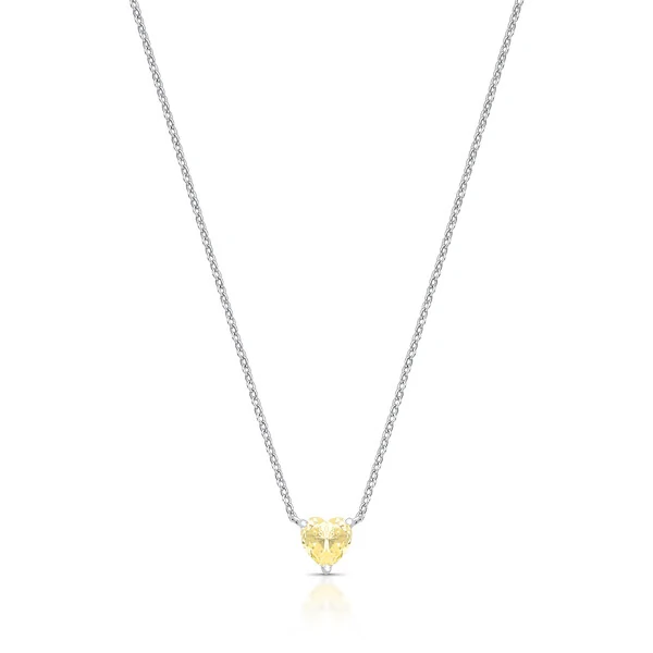 Colar Coração de Citrino em Prata 925