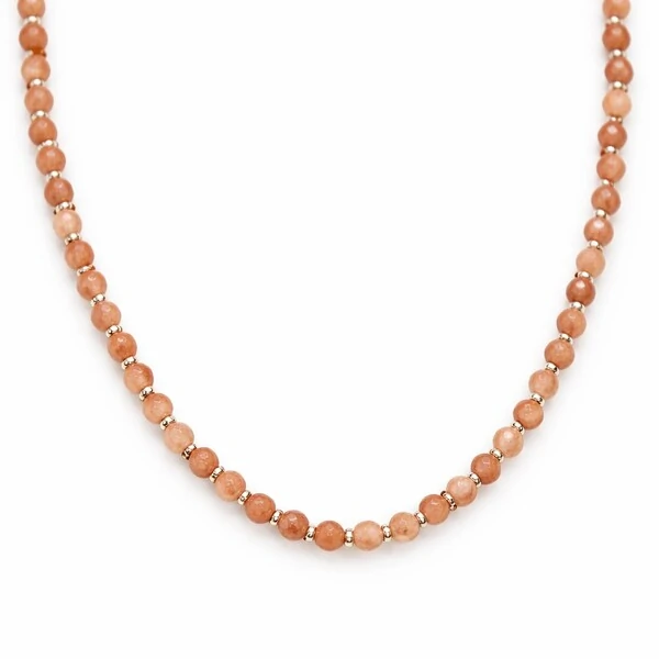 Colar Quartzo com Entremeio em Dourado