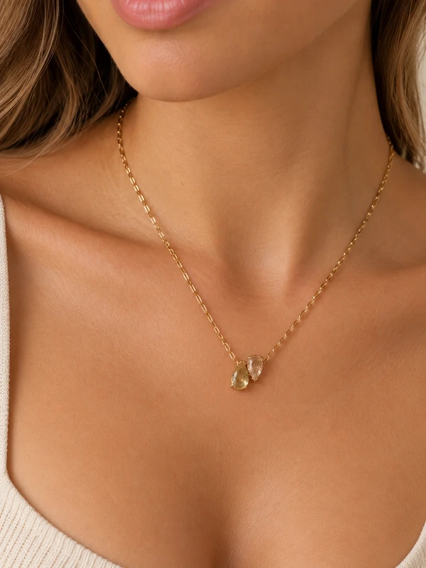 Colar Duqs Gotas em Dourado