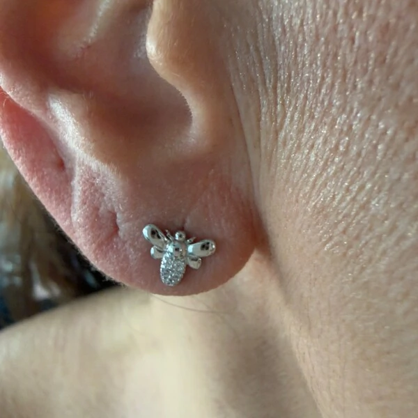 Brinco Borboleta com Zircônias em Prata 925