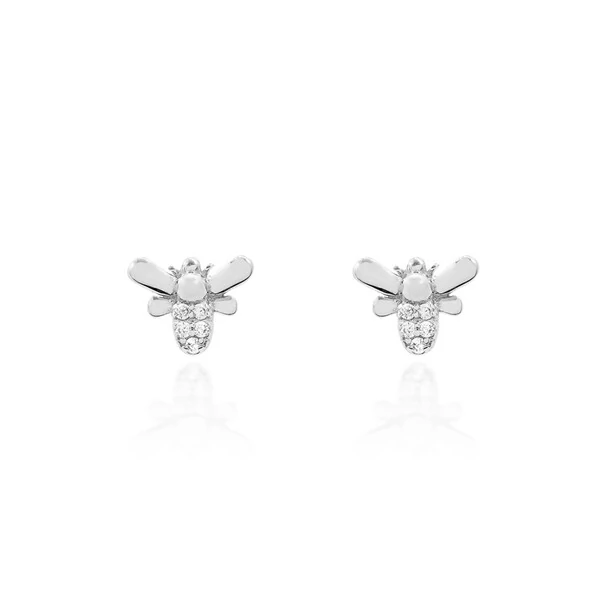 Brinco Borboleta com Zircônias em Prata 925