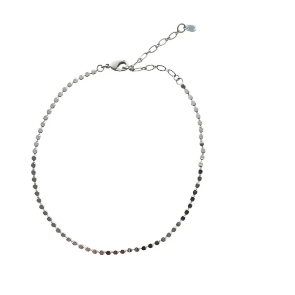 Tornozeleira Bolinhas Amassadas em Ródio