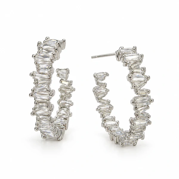 Brinco Argola Zircônias Desencontradas