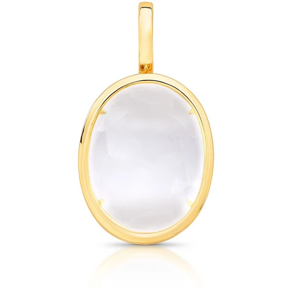 Pingente Oval Gde em Dourado