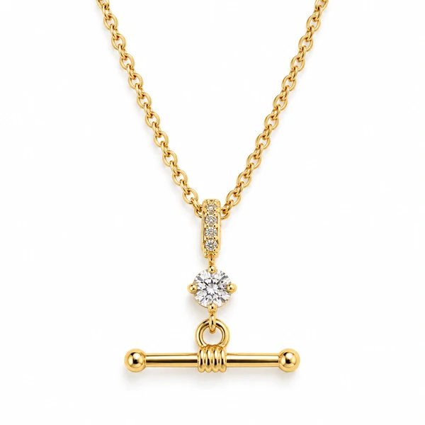 Colar T Bar Dourado