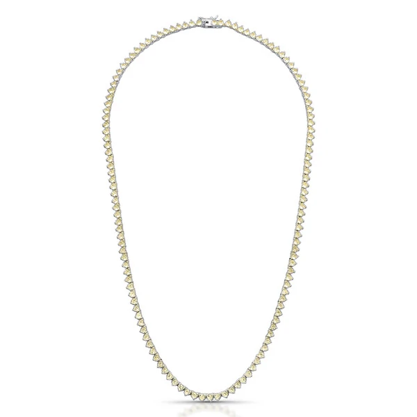 Colar Riviera 3 Pontas Citrino em Ródio