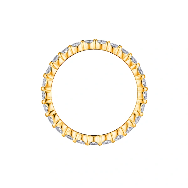 Aliança Inteira Zirconias 2MM em Dourado