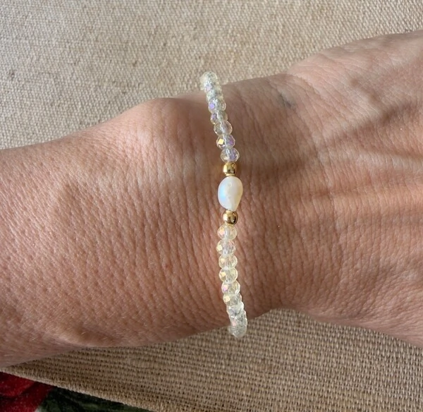 Pulseira Cristal Colors com Pérola Natural