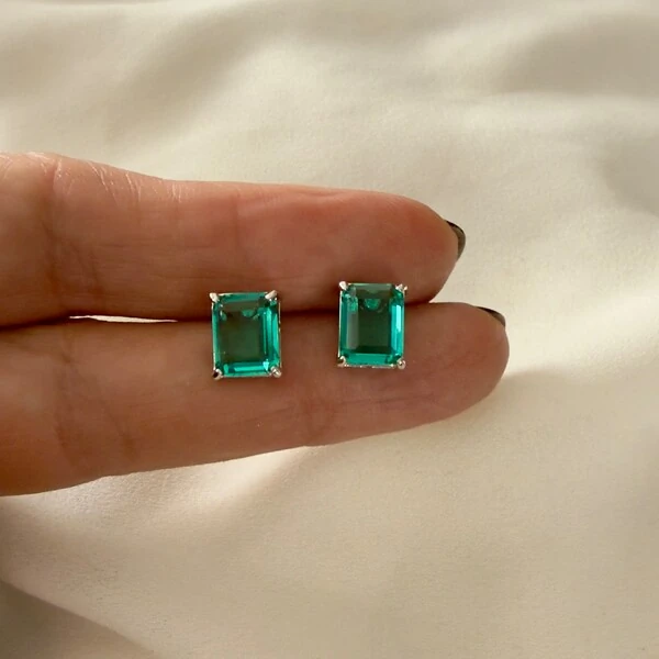 Brinco Retangular Paraíba Fusion em Ródio