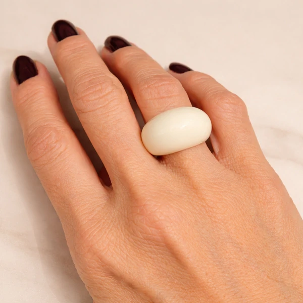 Anel Acrílico Marfim