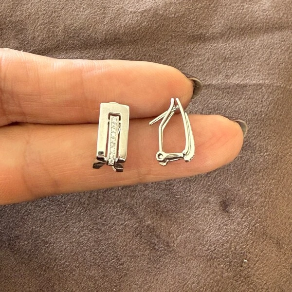 Brinco Argola Clips Liso e Cravejado com Zircônias na Prata 925